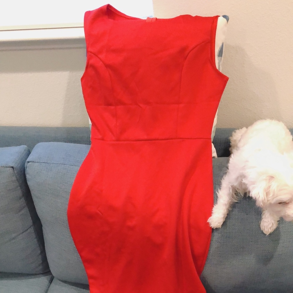 Long Red formal party dress